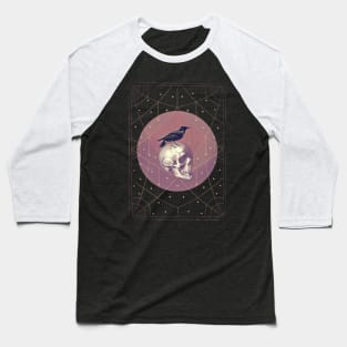 Crow and Skull Collage Baseball T-Shirt